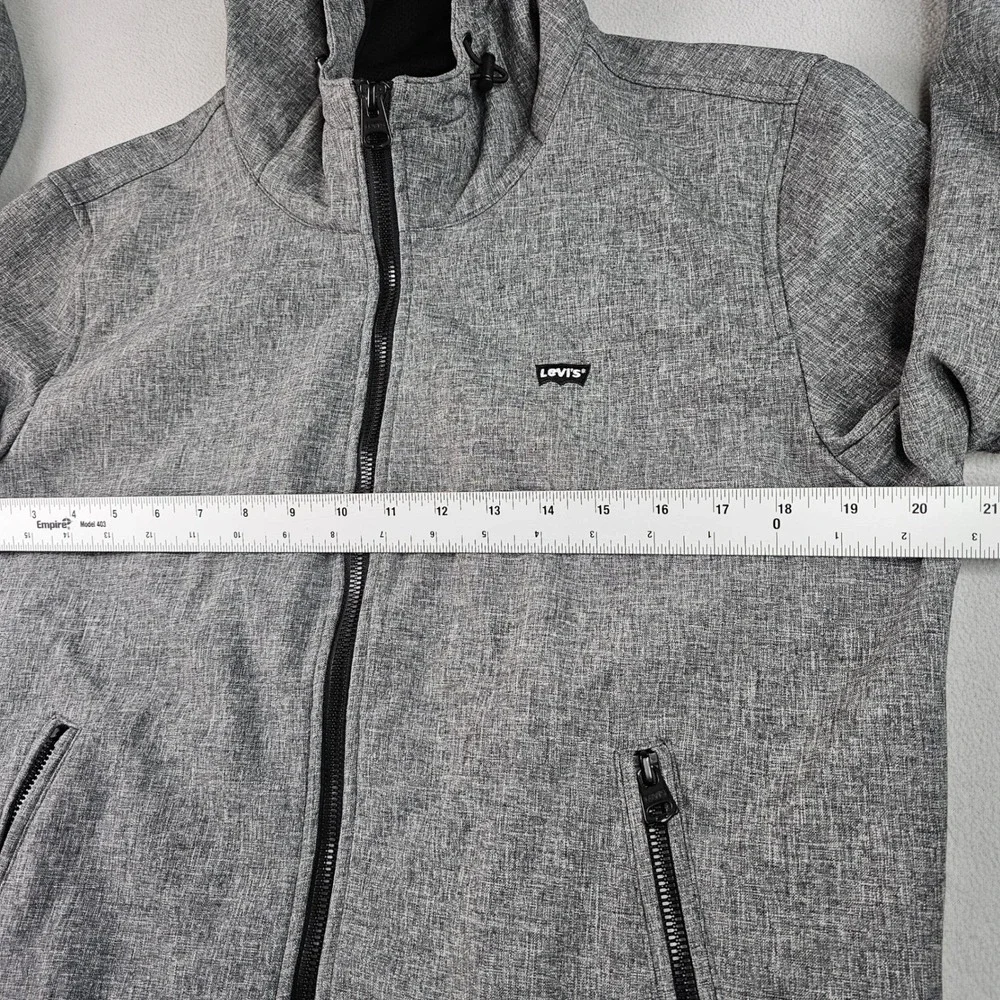 Levi's Men's‎ Hooded Jacket Gray Full Zip Polyester Casual Lightweight Outerwear